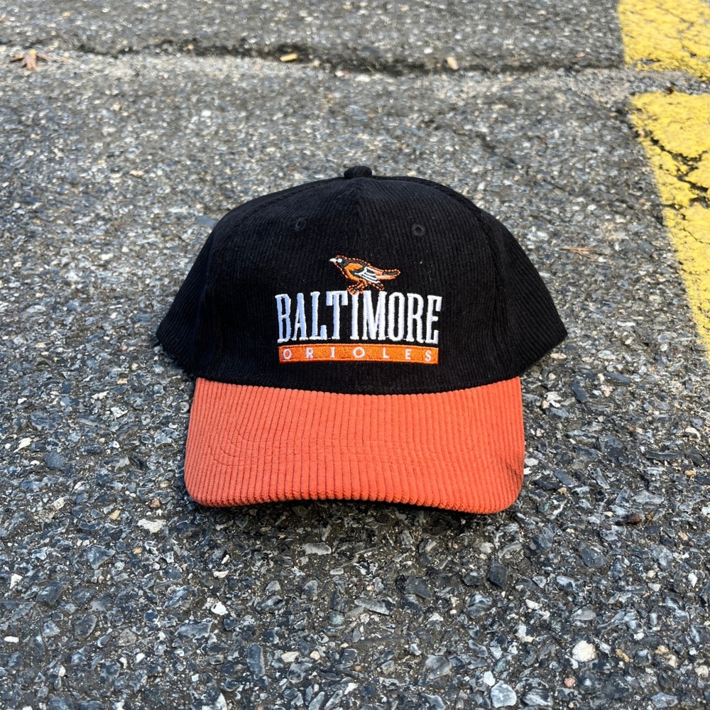 Baltimore Orioles Corduroy Cap Hat Black Orange Baseball MLB Adjustable